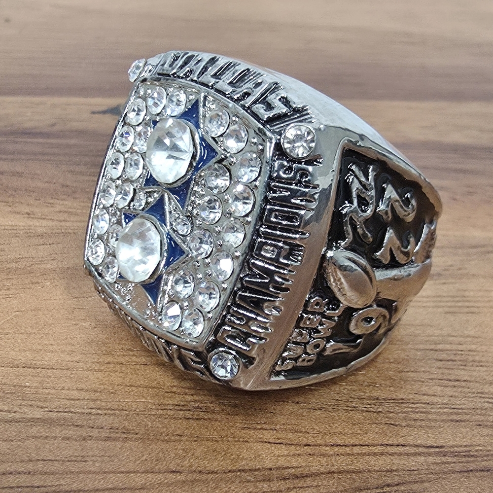 Dallas Cowboys Championship Ring Size 10 Silver‎ 1977 Staubach Fan Edition